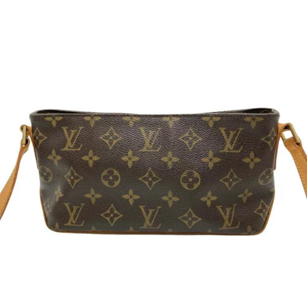Louis Vuitton Canvas Shoulder Monogram Brown Bag Trotteur Brown